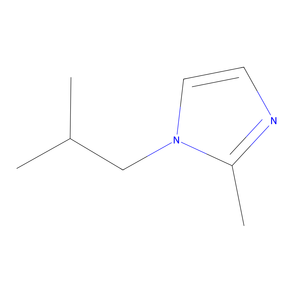 1-Isobutyl-2-methylimidazole~ molecular structure, CAS 116680-33-2