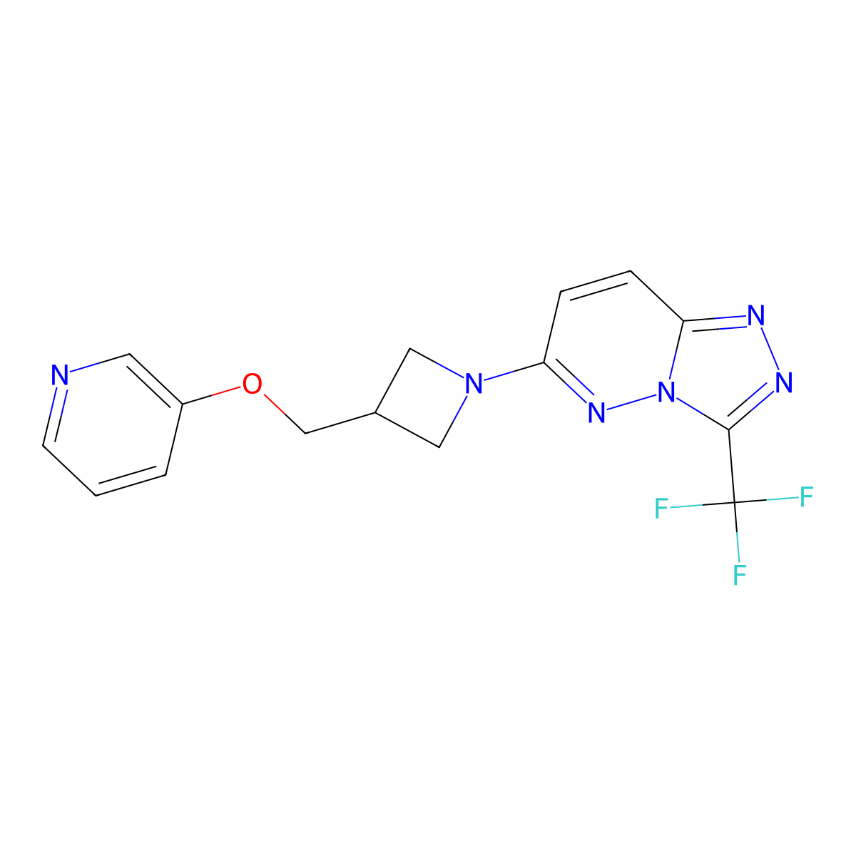 3-({1-[3-(Trifluoromethyl)-[1,2,4]triazolo[4,3-b]pyridazin-6-yl]azetidin-3-yl}methoxy)pyridine molecular structure, CAS 1166815-72-0
