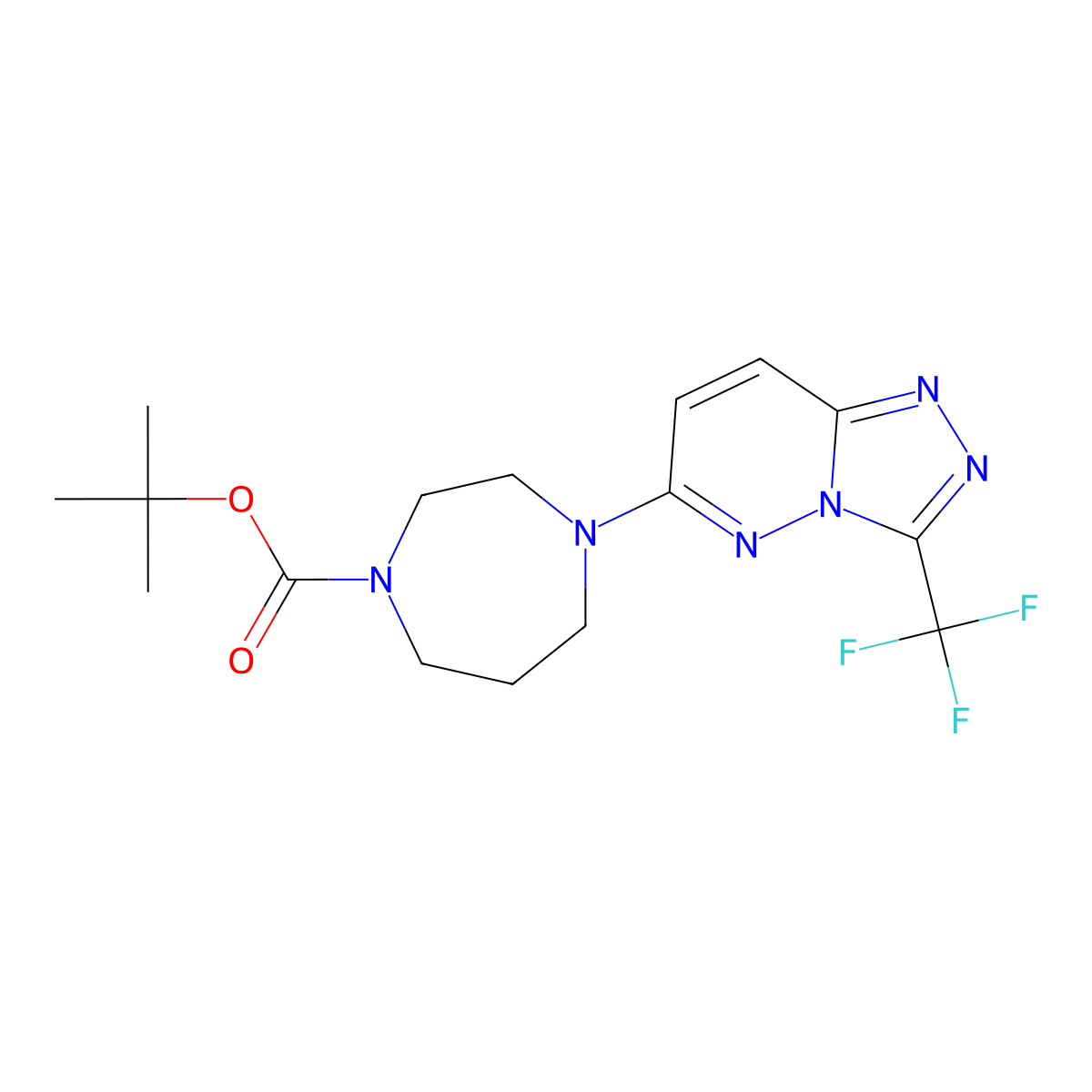 Tert-butyl 4-[3-(trifluoromethyl)-[1,2,4]triazolo[3,4-f]pyridazin-6-yl]-1,4-diazepane-1-carboxylate molecular structure, CAS 1166819-51-7