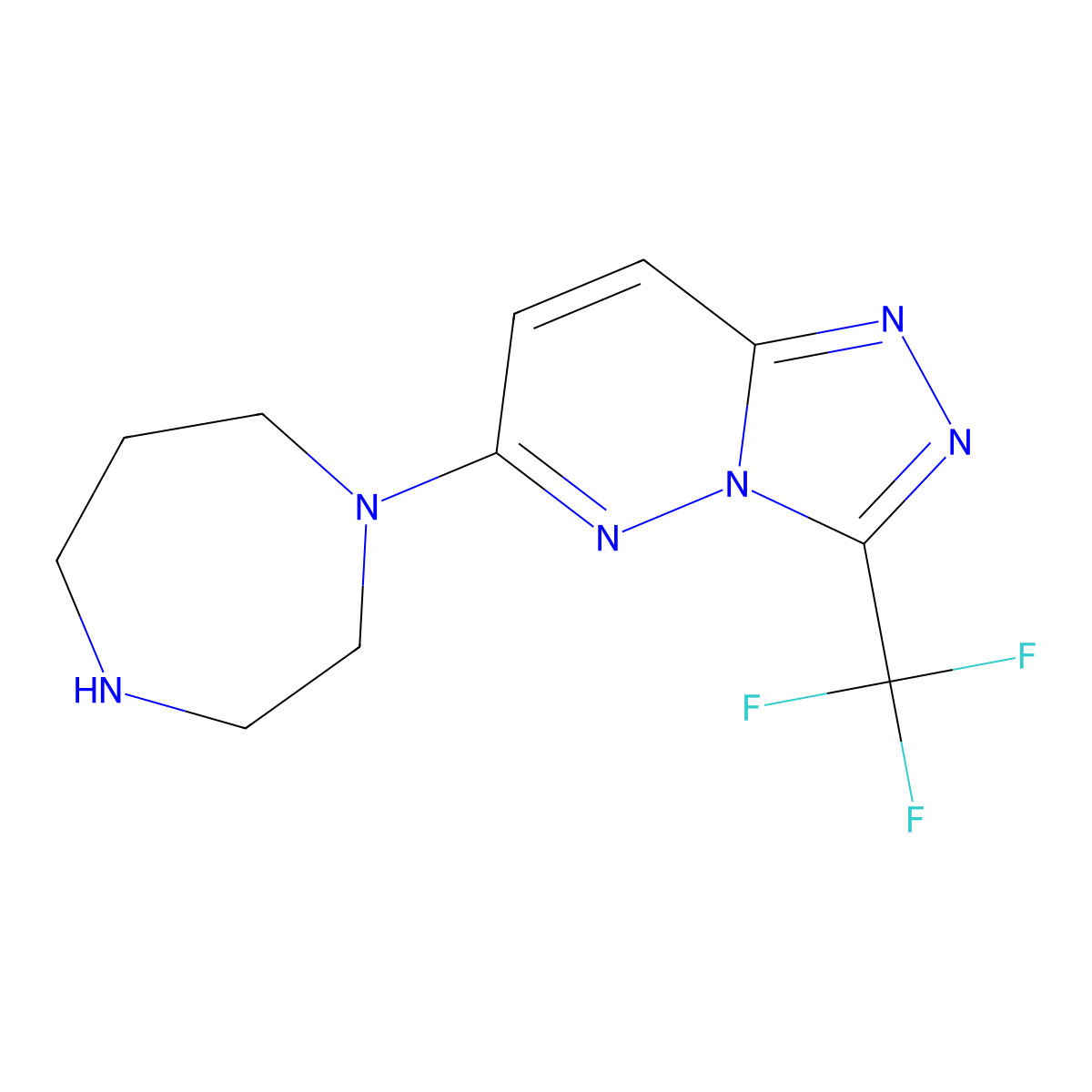 6-(1,4-Diazepan-1-yl)-3-(trifluoromethyl)-[1,2,4]triazolo[4,3-b]pyridazine molecular structure, CAS 1166819-52-8