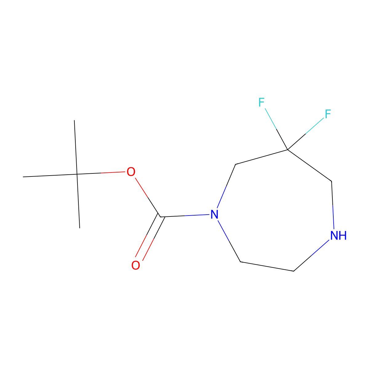 tert-Butyl 6,6-difluoro-1,4-diazepane-1-carboxylate molecular structure, CAS 1166820-07-0