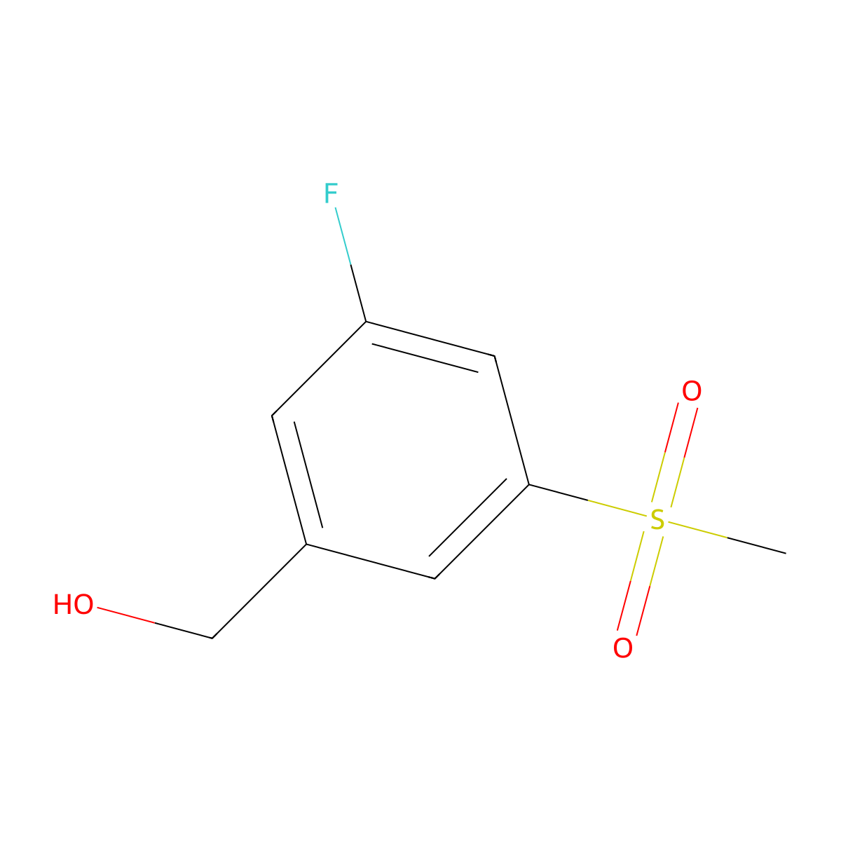 3-Fluoro-5-(methylsulfonyl)benzenemethanol molecular structure, CAS 1166820-27-4