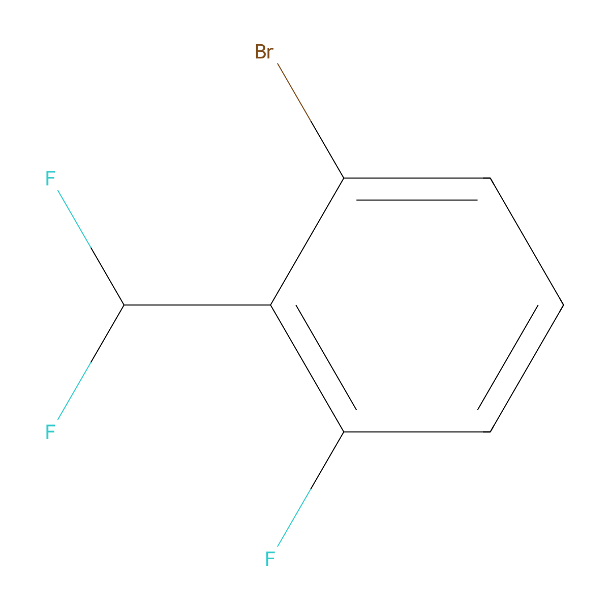 1-Bromo-2-(difluoromethyl)-3-fluorobenzene molecular structure, CAS 1166820-46-7