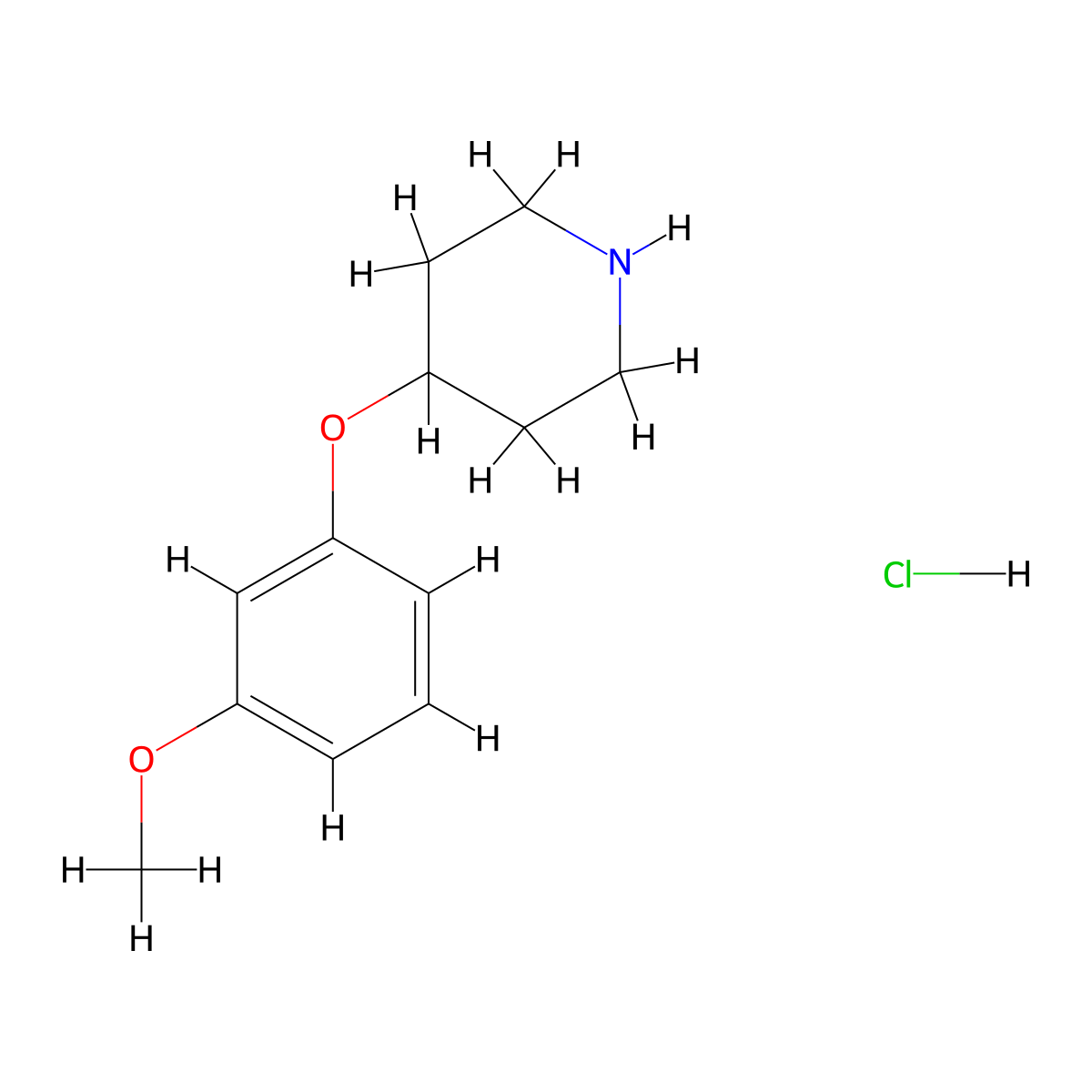 4-(3-Methoxyphenoxy)piperidine hydrochloride molecular structure, CAS 1166820-47-8