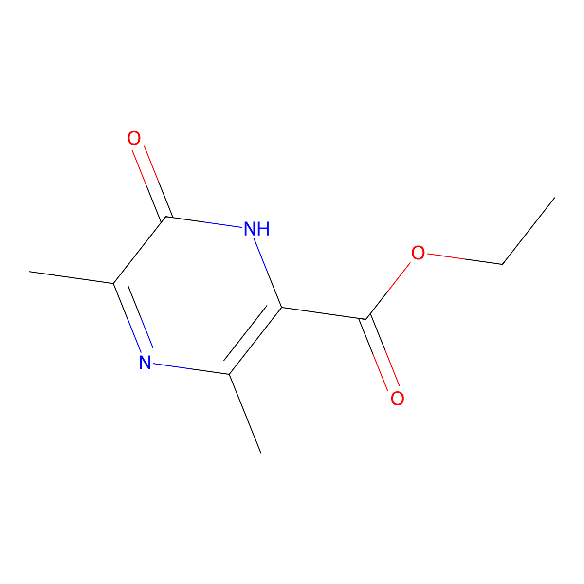 Ethyl 6-hydroxy-3,5-dimethylpyrazine-2-carboxylate molecular structure, CAS 1166827-49-1