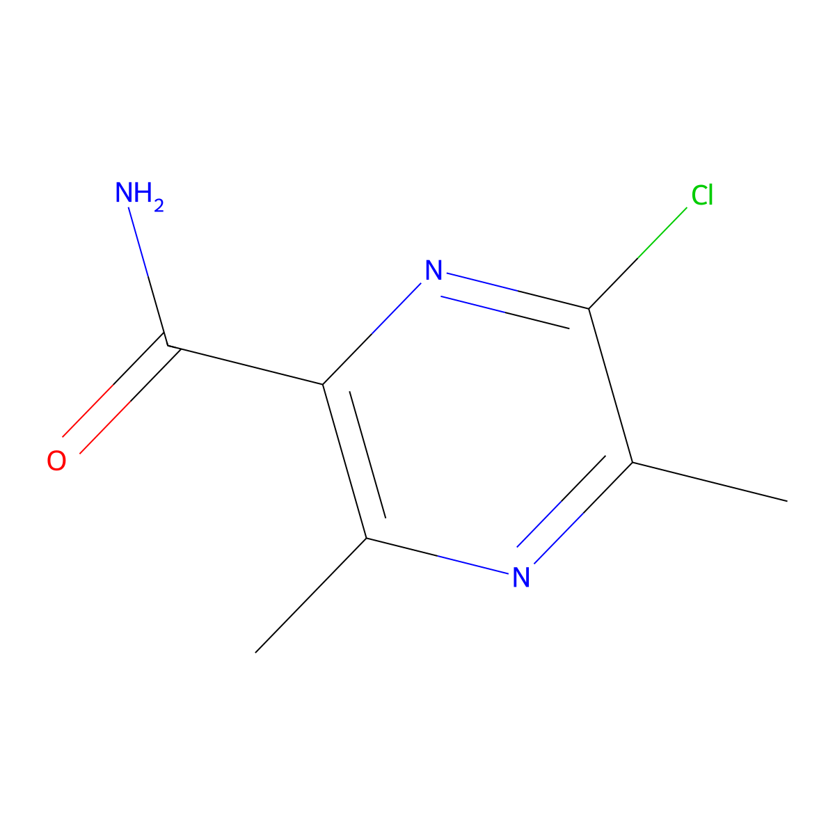 6-Chloro-3,5-dimethylpyrazine-2-carboxamide molecular structure, CAS 1166828-19-8