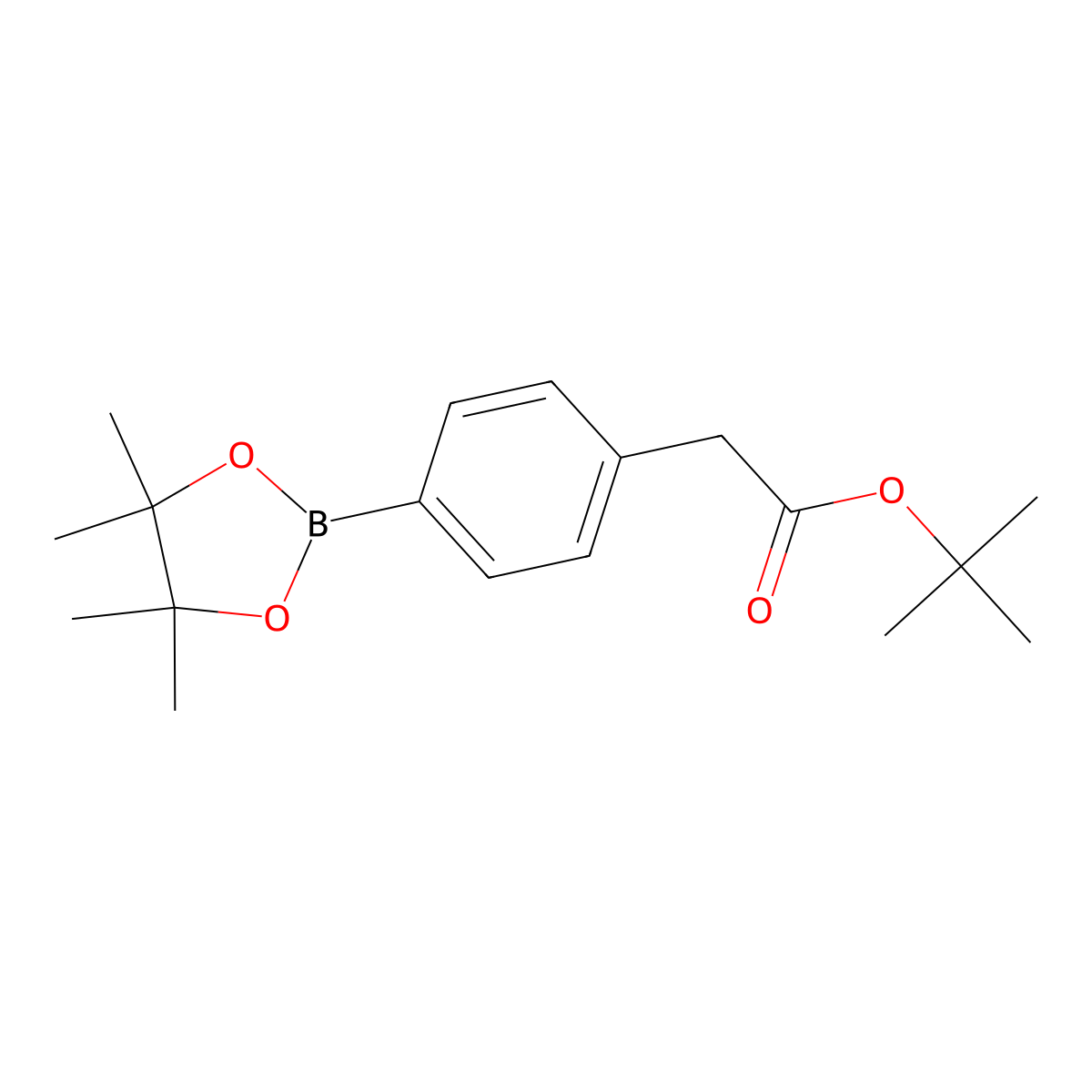 Tert-butyl 2-(4-(4,4,5,5-tetramethyl-1,3,2-dioxaborolan-2-yl)phenyl)acetate molecular structure, CAS 1166831-37-3