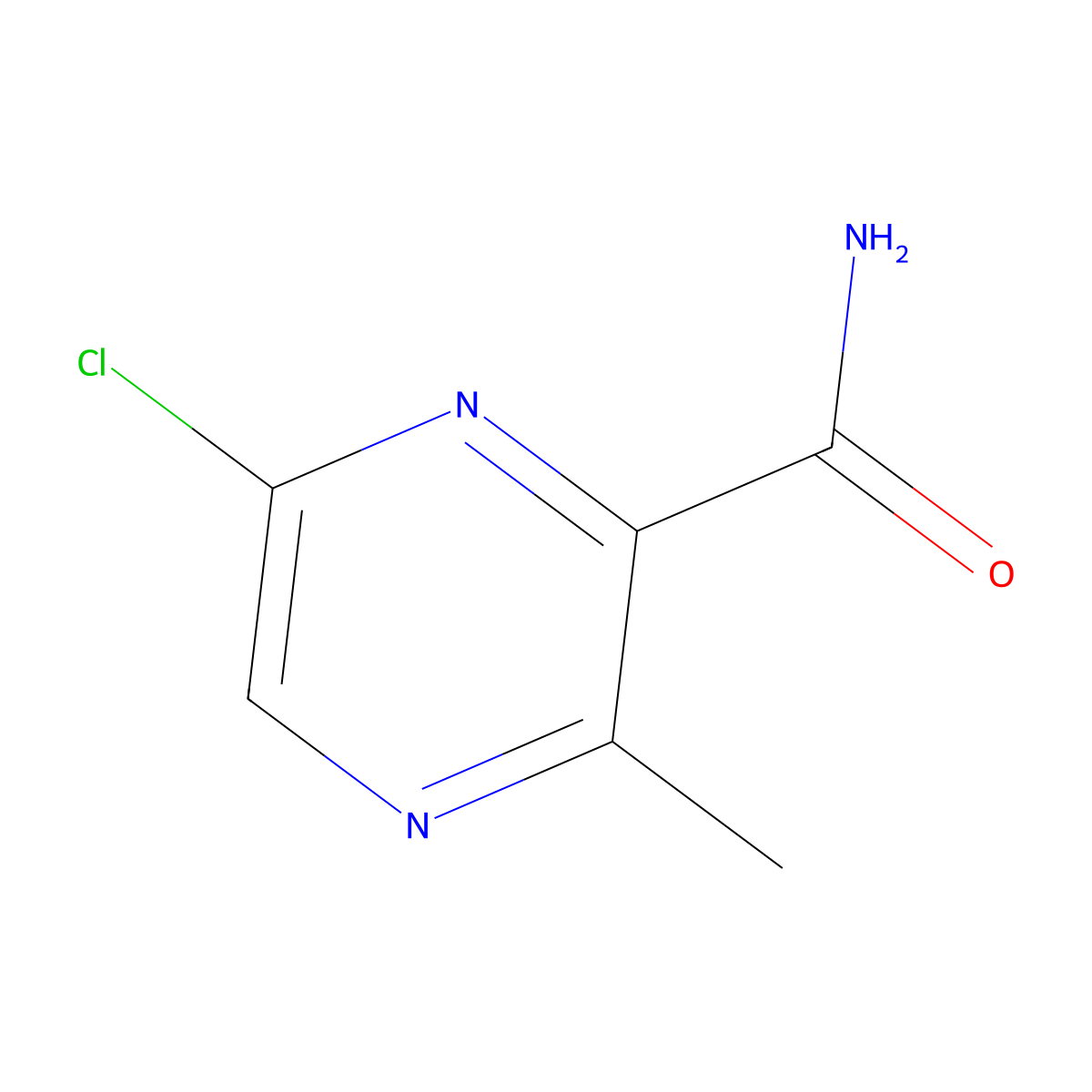 6-Chloro-3-methylpyrazine-2-carboxamide molecular structure, CAS 1166831-43-1