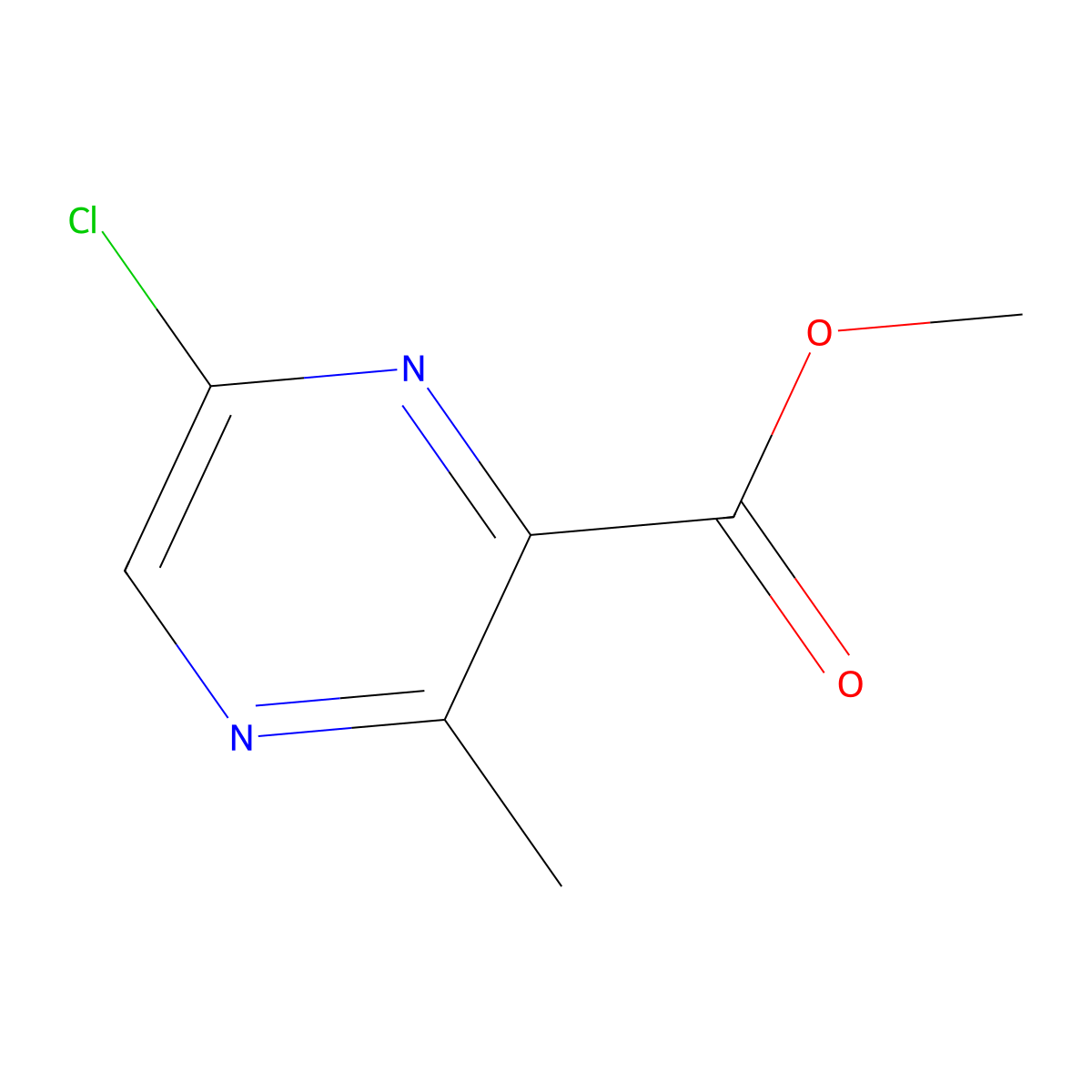 Methyl 6-chloro-3-methylpyrazine-2-carboxylate molecular structure, CAS 1166831-45-3