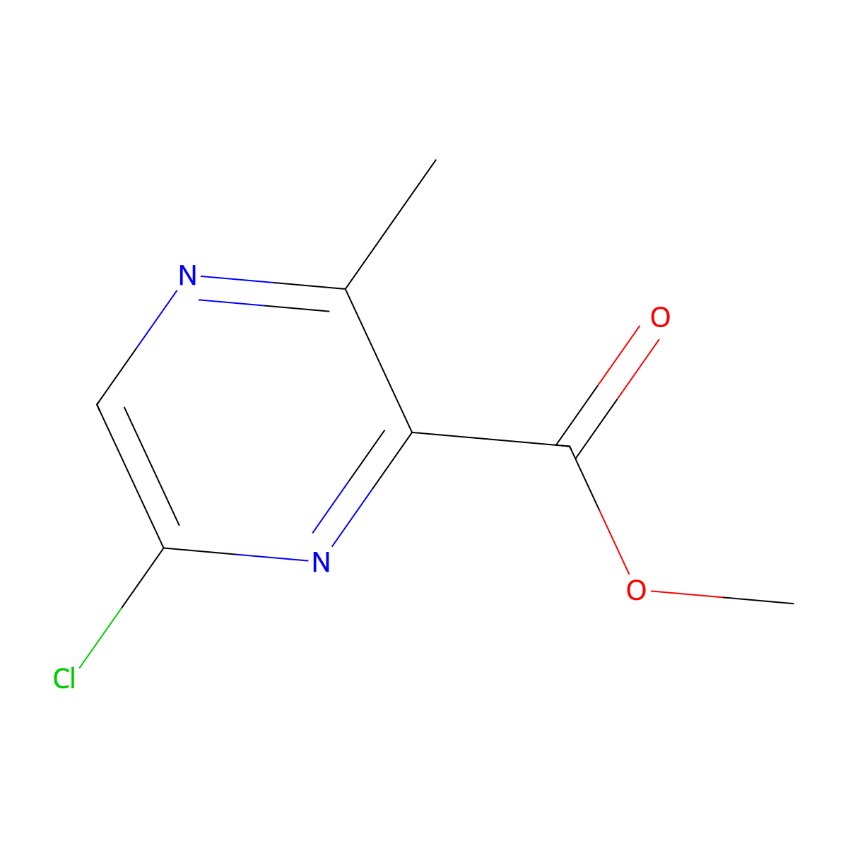 Methyl 6-chloro-3-methylpyrazine-2-carboxylate molecular structure, CAS 1166831-45-3