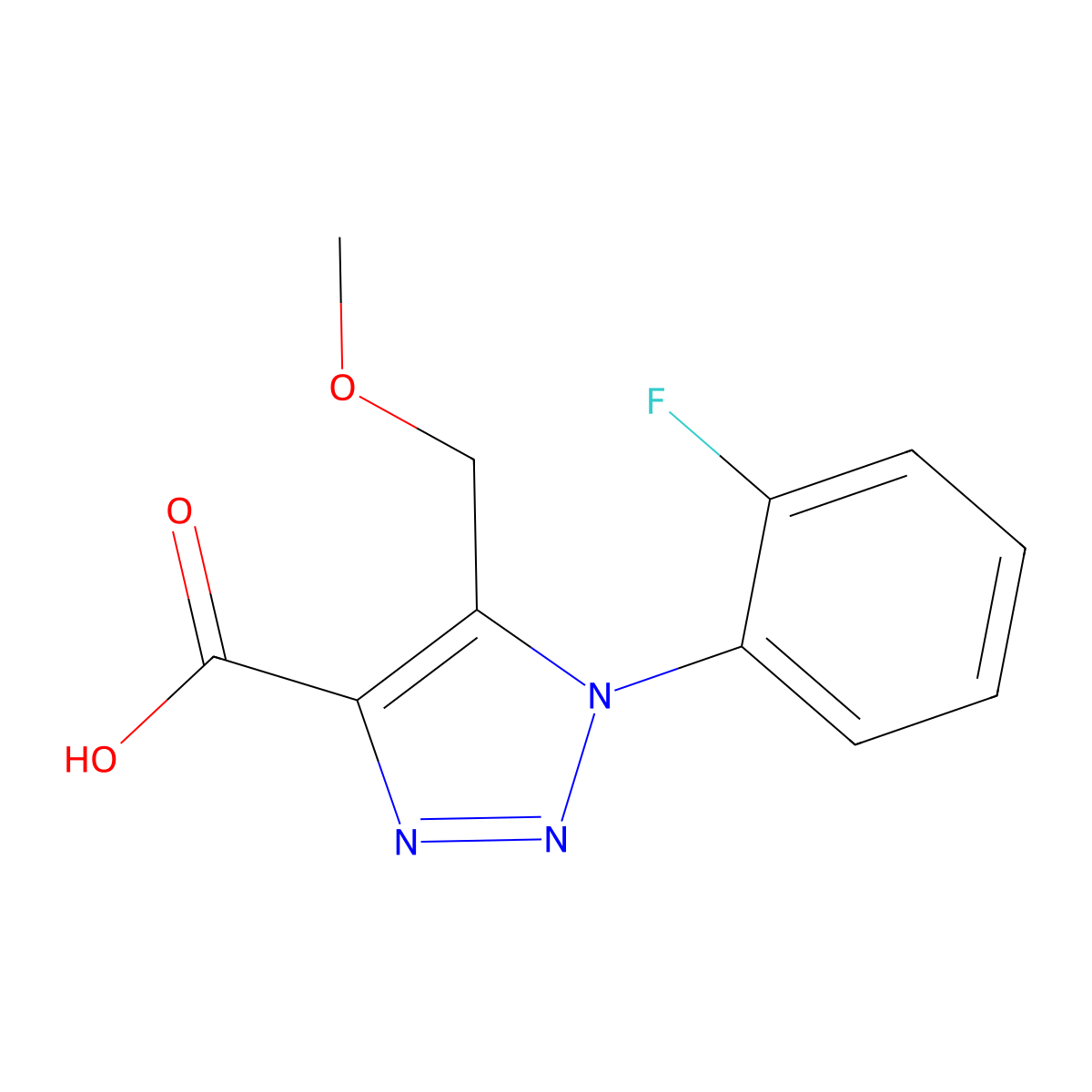 1-(2-fluorophenyl)-5-(methoxymethyl)-1H-1,2,3-triazole-4-carboxylic acid molecular structure, CAS 1166831-65-7