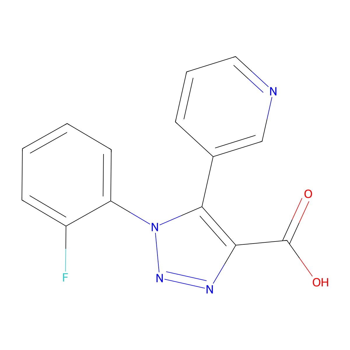 1-(2-Fluorophenyl)-5-pyridin-3-yl-1H-1,2,3-triazole-4-carboxylic acid molecular structure, CAS 1166831-69-1