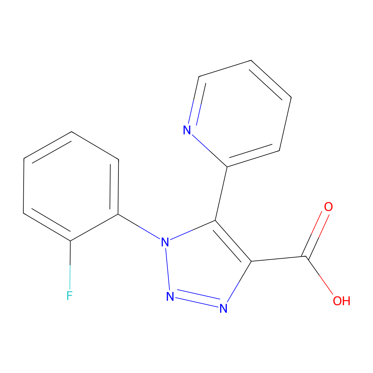 1-(2-fluorophenyl)-5-(pyridin-2-yl)-1H-1,2,3-triazole-4-carboxylic acid molecular structure, CAS 1166831-70-4