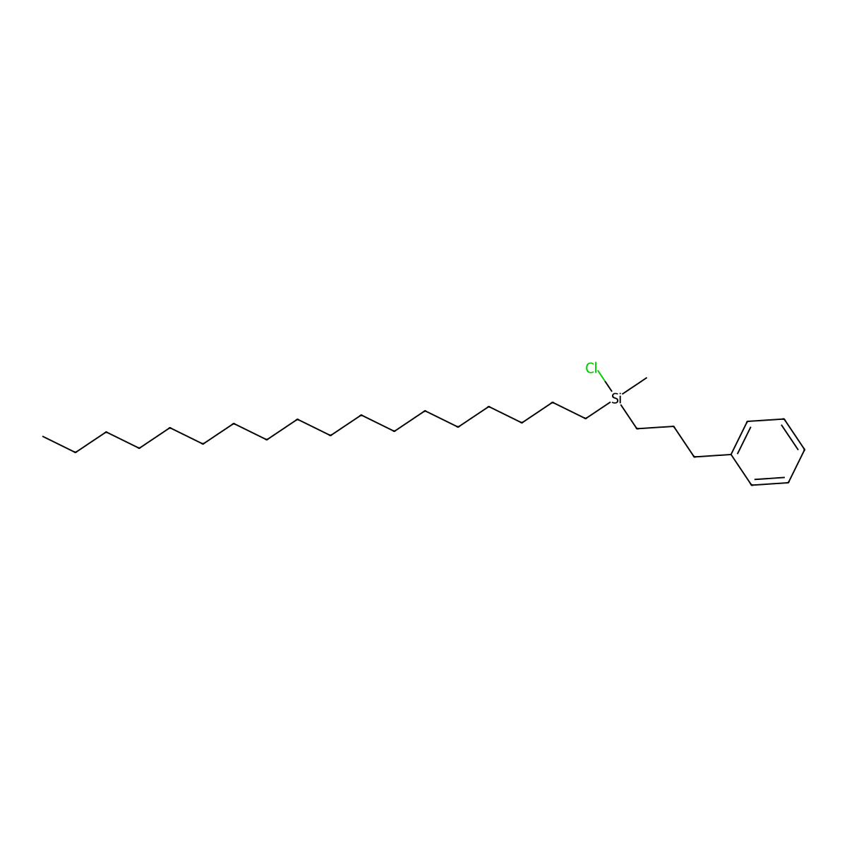 Methyloctadecyl(3-phenylpropyl)chlorosilane molecular structure, CAS 1166892-10-9