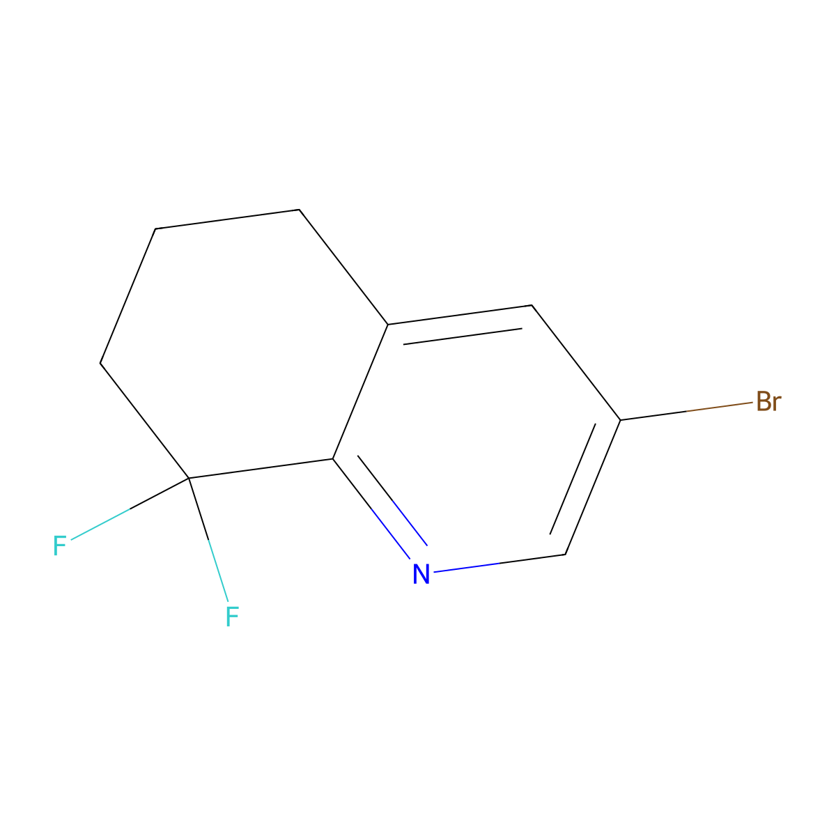 3-bromo-8,8-difluoro-6,7-dihydro-5H-quinoline molecular structure, CAS 1166908-68-4