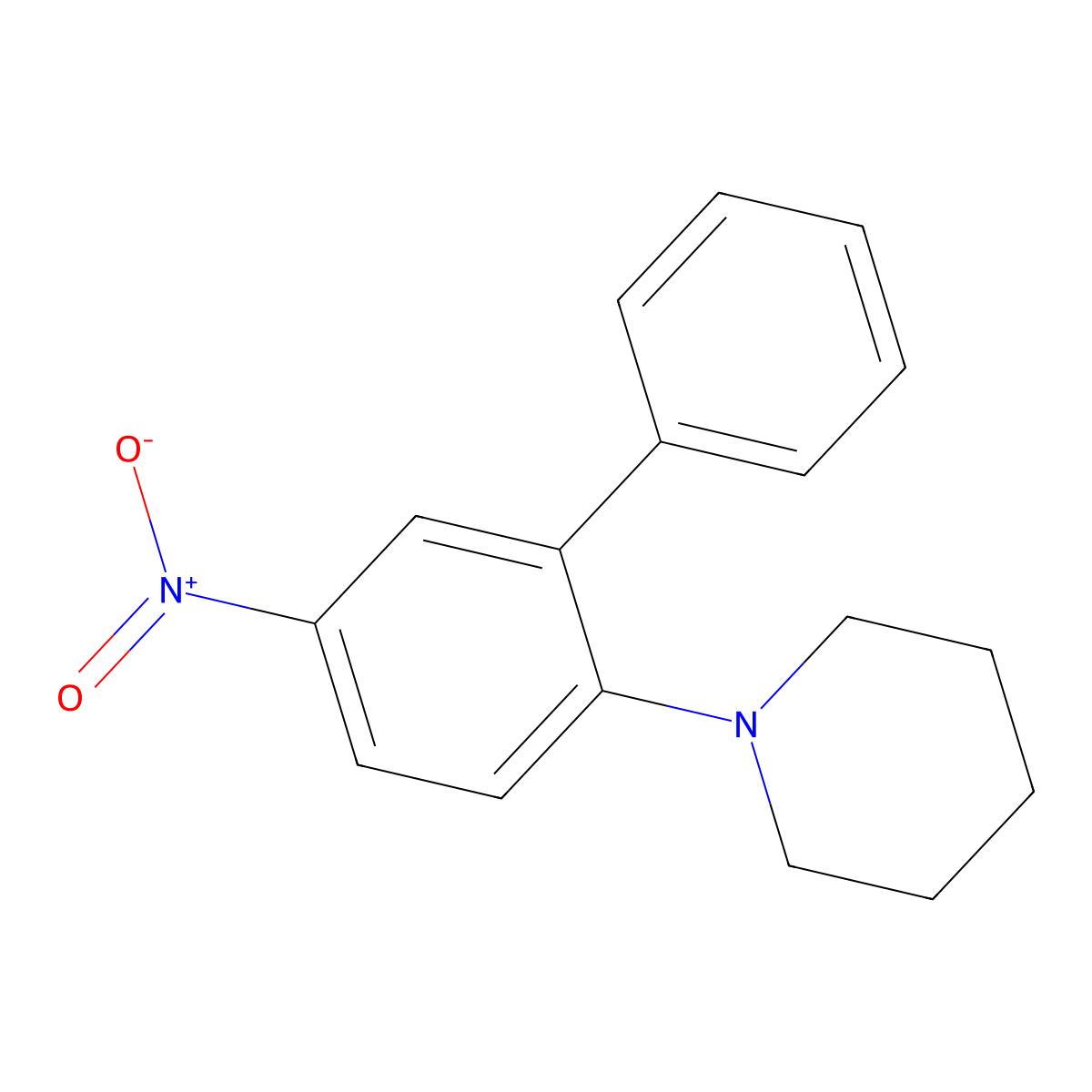 1-(5-Nitro-[1,1'-biphenyl]-2-yl)piperidine molecular structure, CAS 1166975-48-9