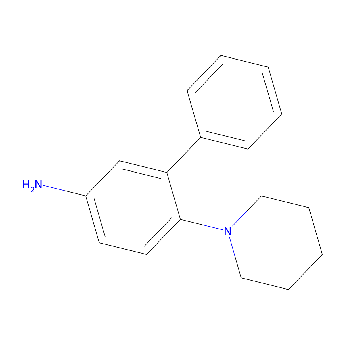 6-Piperidin-1-YL-biphenyl-3-ylamine molecular structure, CAS 1166975-56-9
