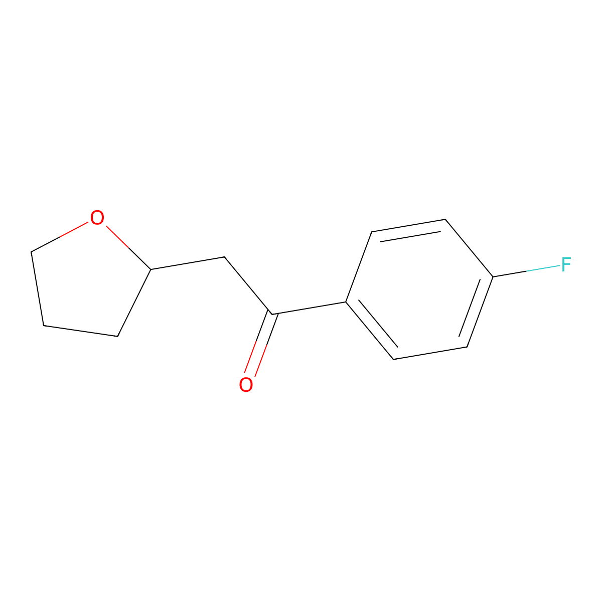 1-(4-Fluorophenyl)-2-(oxolan-2-yl)ethan-1-one molecular structure, CAS 1166996-25-3