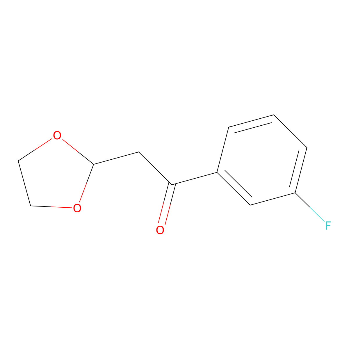 2-(1,3-Dioxolan-2-yl)-1-(3-fluorophenyl)ethanone molecular structure, CAS 1166996-40-2