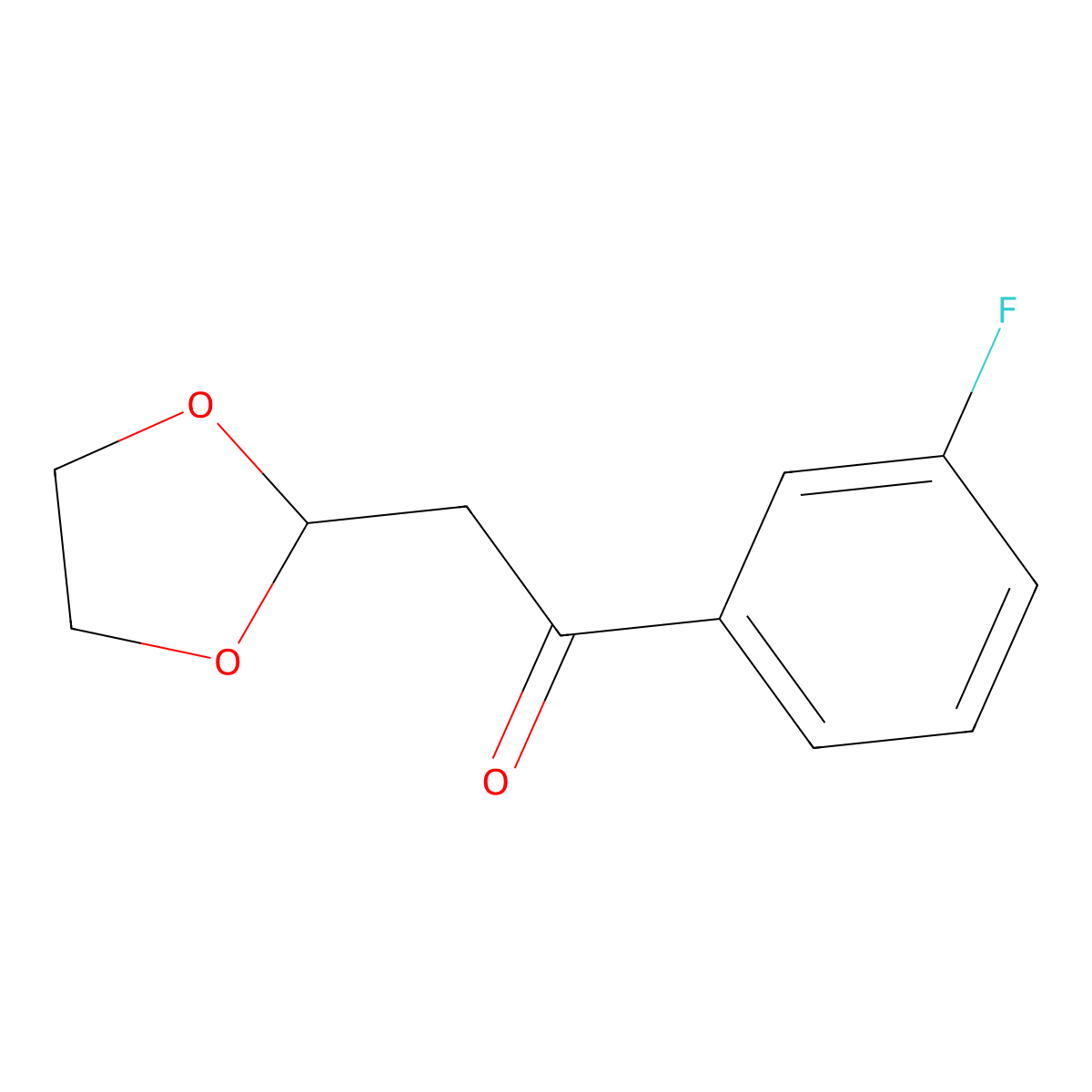 2-(1,3-Dioxolan-2-yl)-1-(3-fluorophenyl)ethanone molecular structure, CAS 1166996-40-2