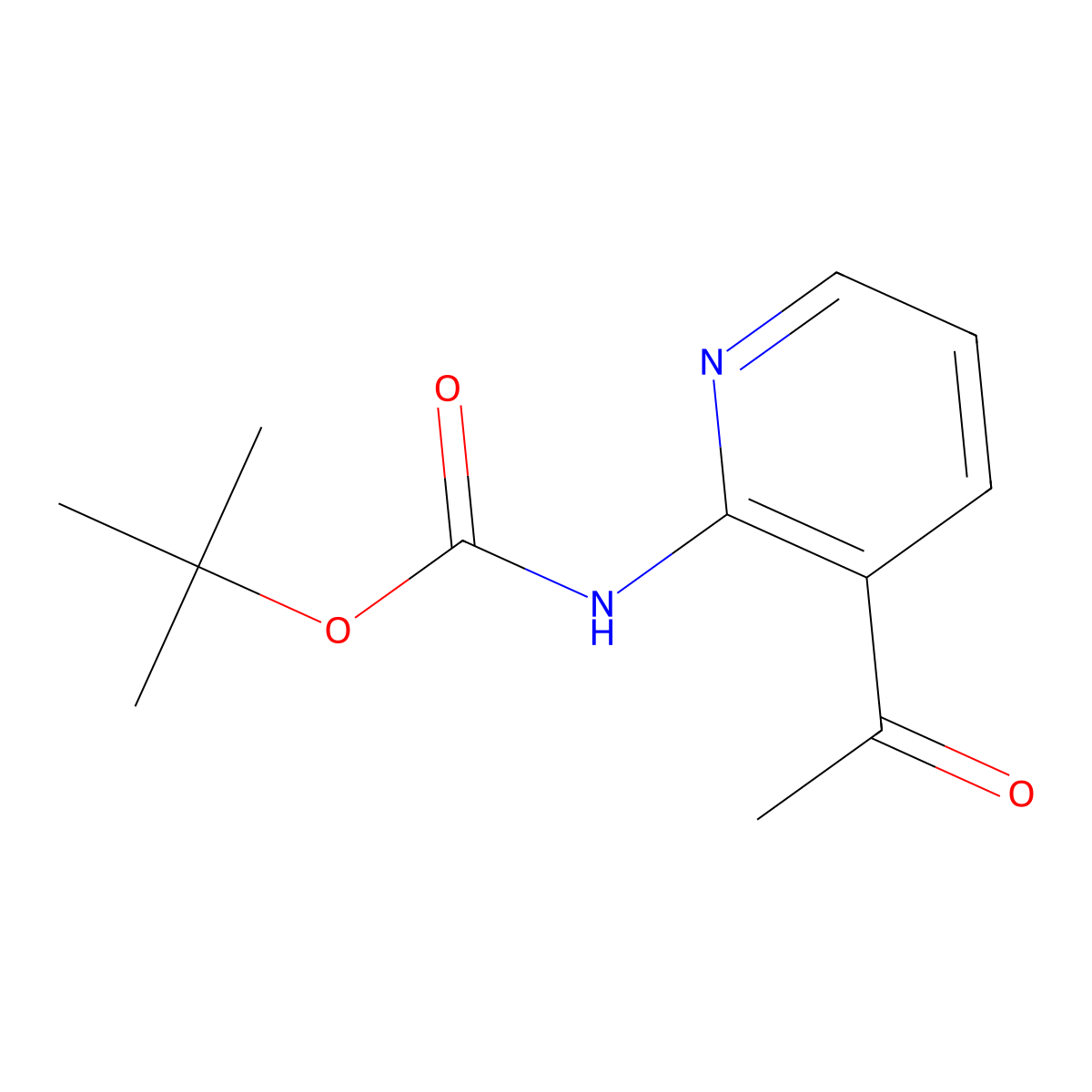 tert-butyl N-(3-acetylpyridin-2-yl)carbamate molecular structure, CAS 1166997-11-0