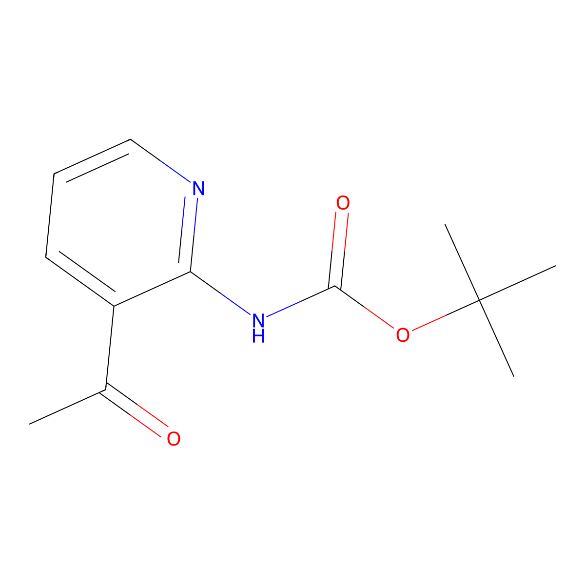 tert-butyl N-(3-acetylpyridin-2-yl)carbamate molecular structure, CAS 1166997-11-0