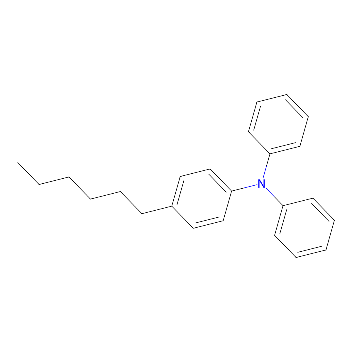 4-Hexyl-N,N-diphenylaniline molecular structure, CAS 1167-78-8