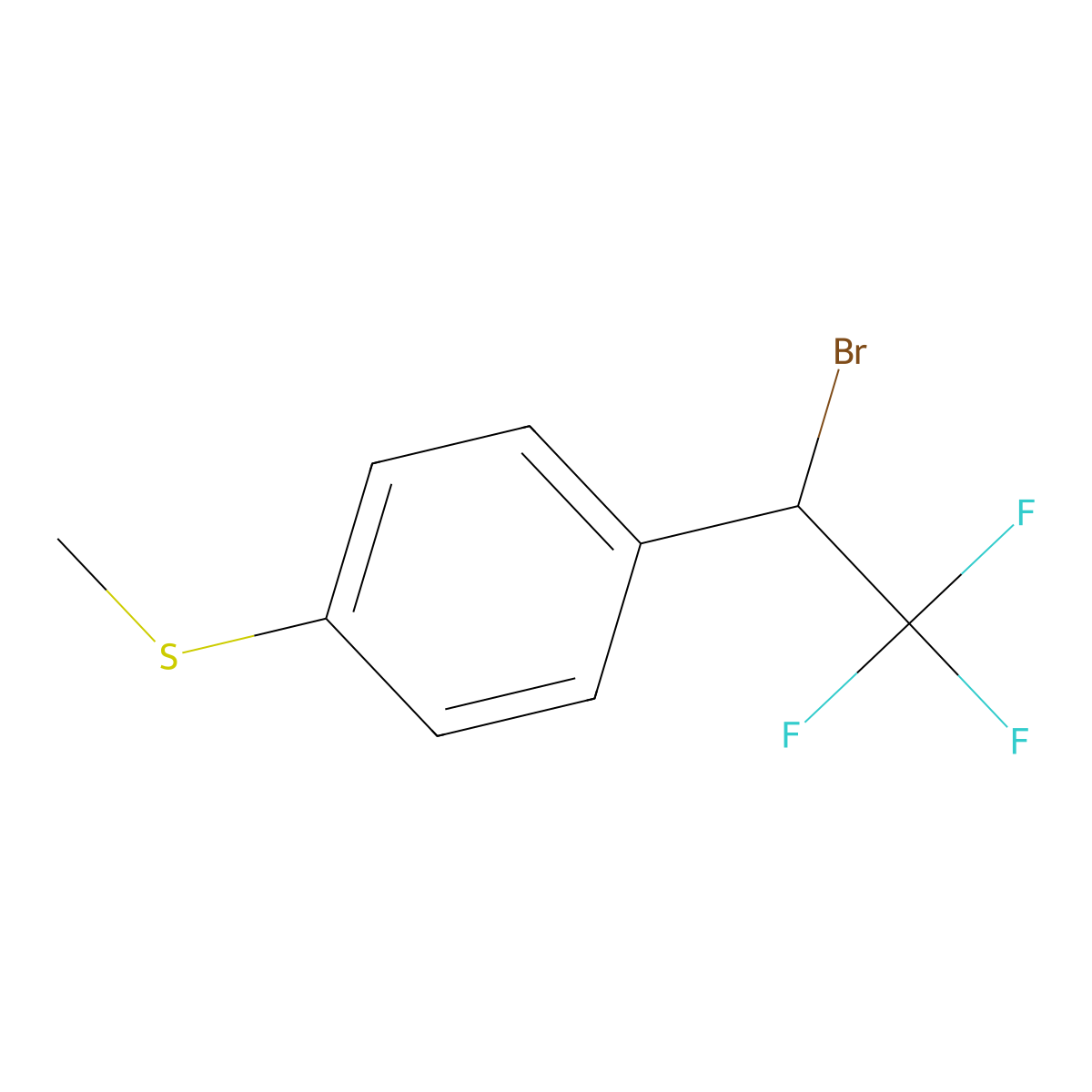 Benzene, 1-(1-bromo-2,2,2-trifluoroethyl)-4-(methylthio)- molecular structure, CAS 116703-73-2