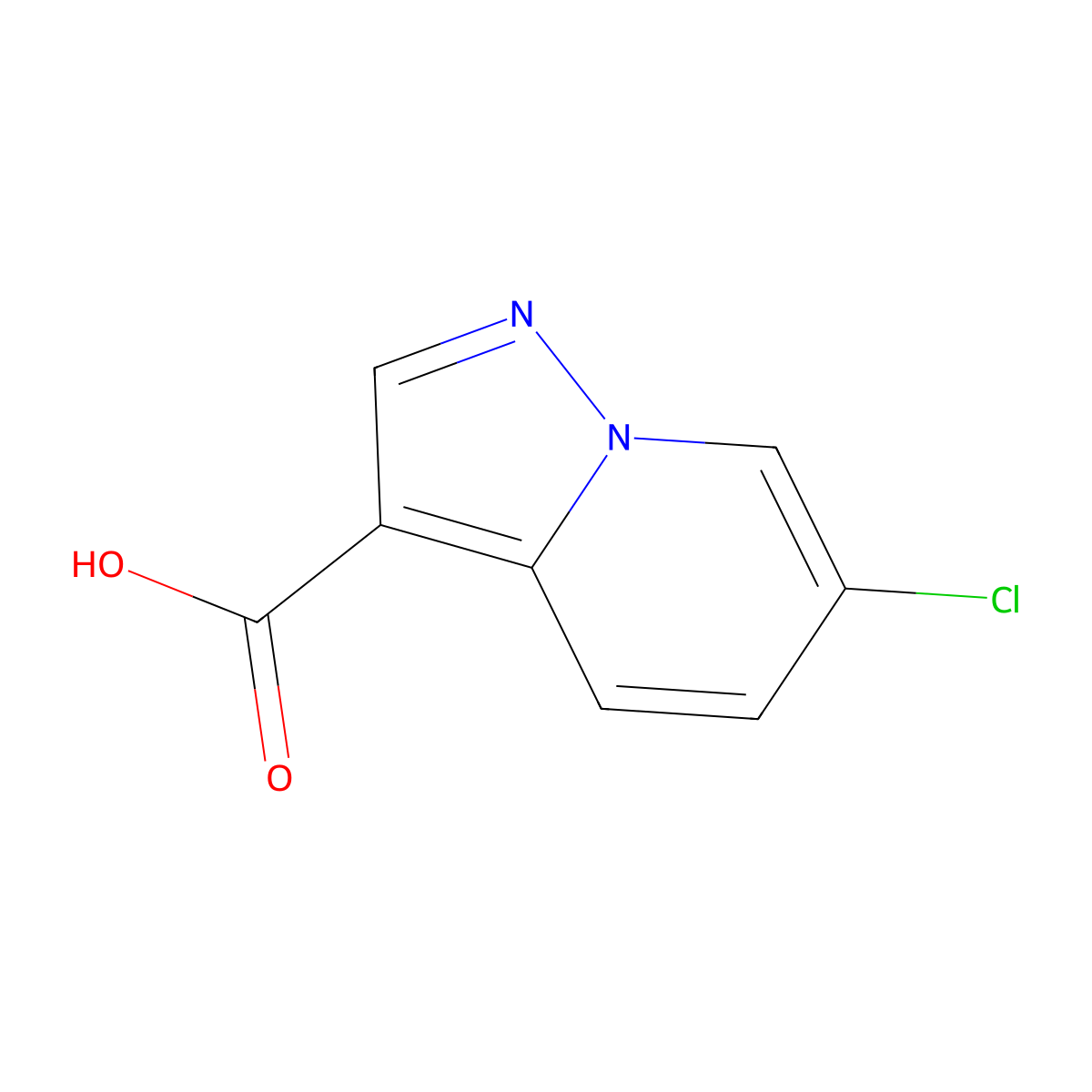 6-Chloropyrazolo[1,5-a]pyridine-3-carboxylic acid molecular structure, CAS 1167055-29-9