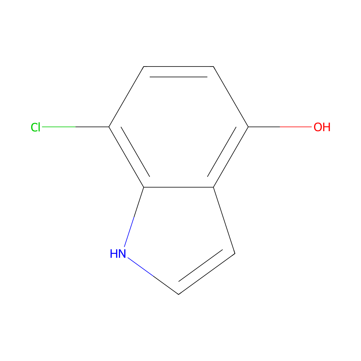 7-chloro-1H-indol-4-ol molecular structure, CAS 1167055-30-2