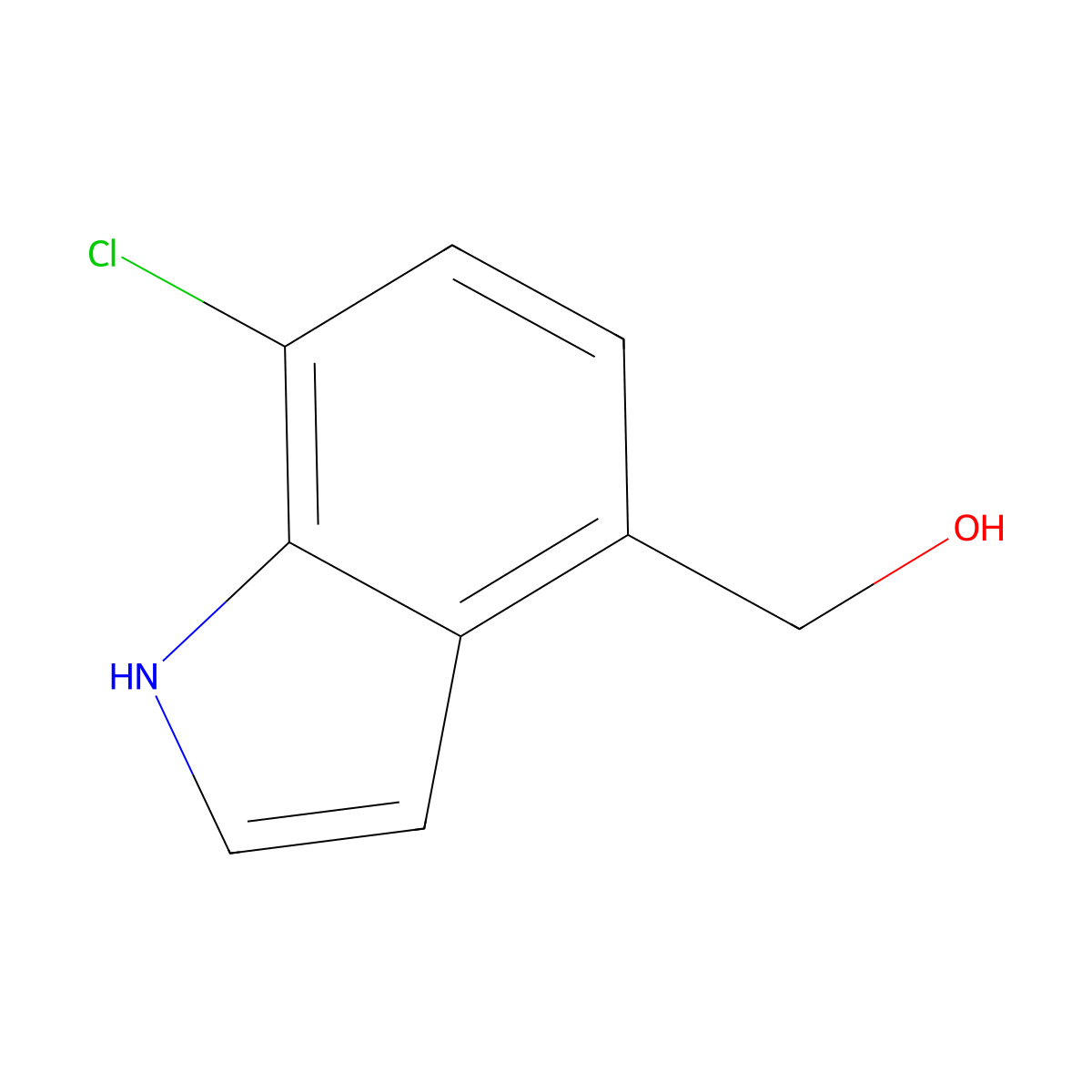 (7-chloro-1H-indol-4-yl)methanol molecular structure, CAS 1167055-35-7