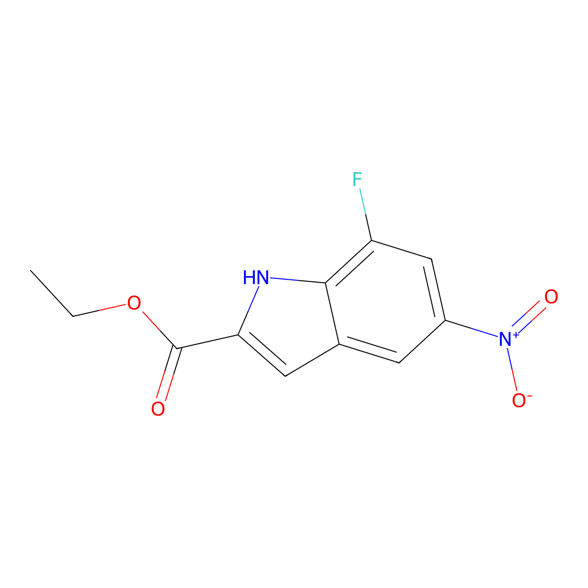 7-Fluoro-5-nitro-1H-indole-2-carboxylic acid ethyl ester molecular structure, CAS 1167055-36-8