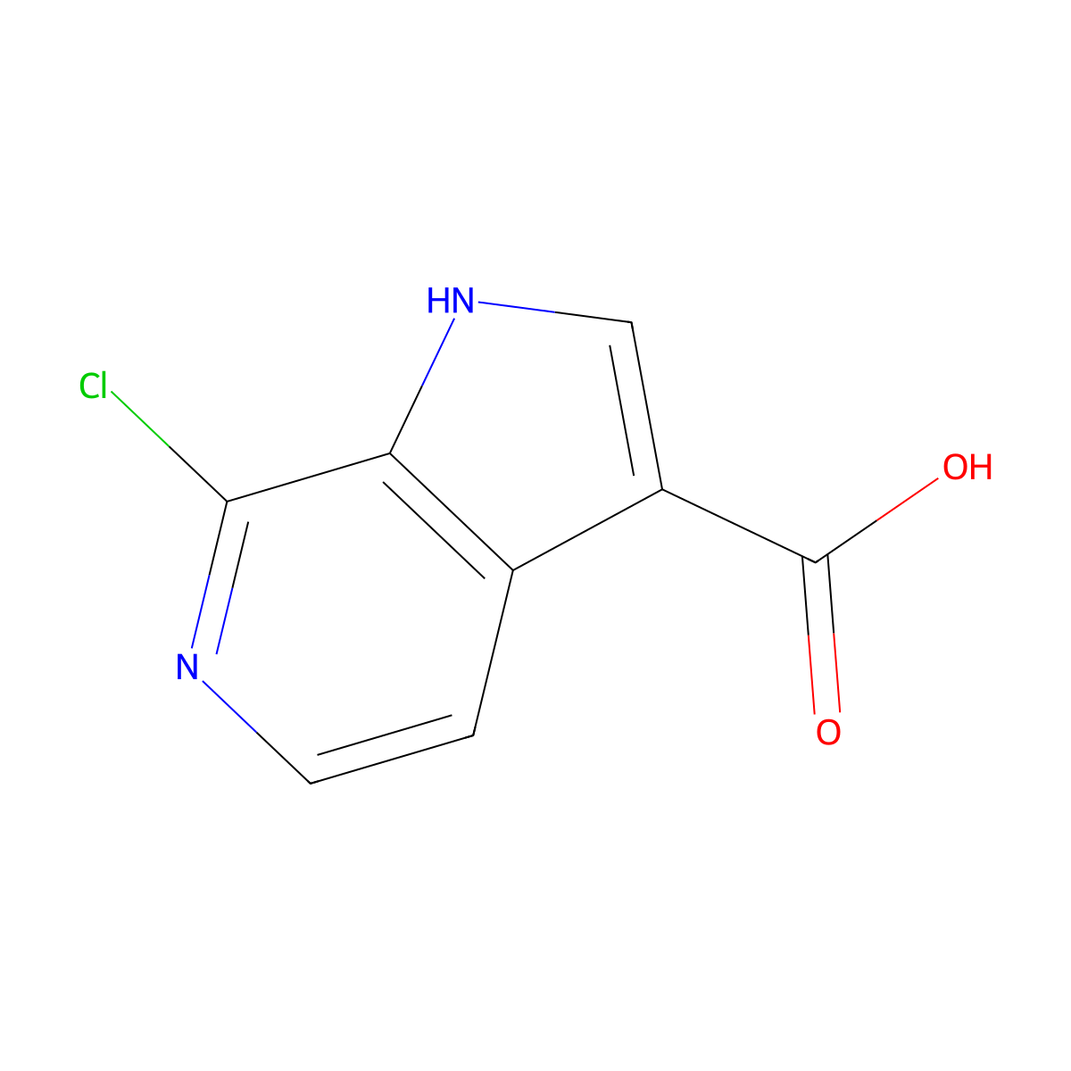 7-Chloro-1H-pyrrolo[2,3-c]pyridine-3-carboxylic acid molecular structure, CAS 1167055-41-5