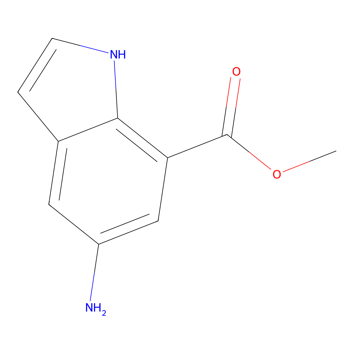 methyl 5-amino-1H-indole-7-carboxylate molecular structure, CAS 1167055-42-6