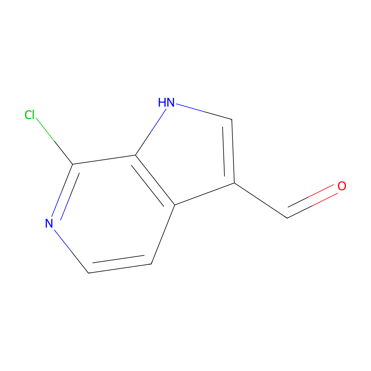 7-chloro-1H-pyrrolo[2,3-c]pyridine-3-carbaldehyde molecular structure, CAS 1167055-43-7