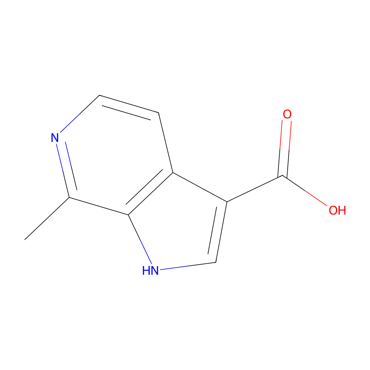 7-methyl-1H-pyrrolo[2,3-c]pyridine-3-carboxylic acid molecular structure, CAS 1167055-45-9