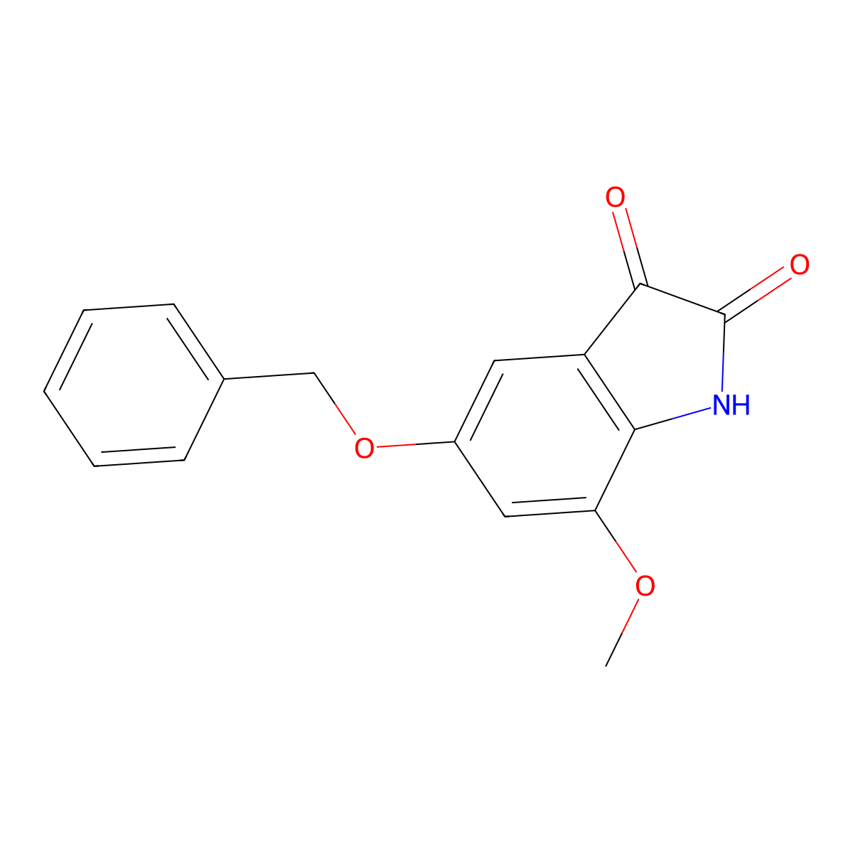 5-(benzyloxy)-7-methoxy-2,3-dihydro-1H-indole-2,3-dione molecular structure, CAS 1167055-52-8