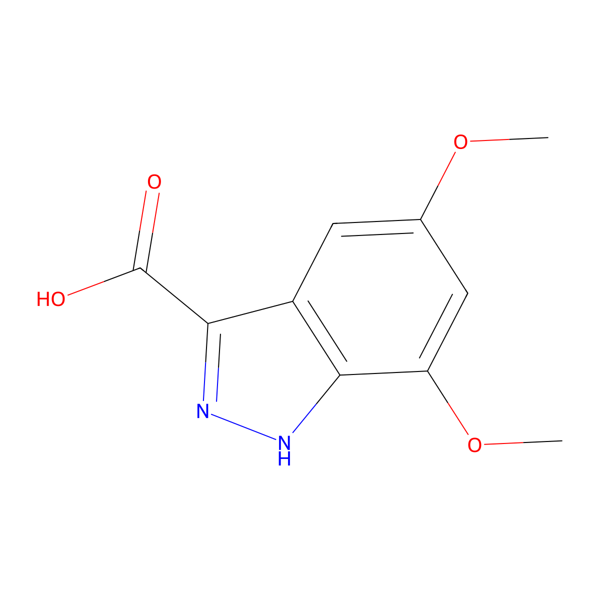 5,7-dimethoxy-1H-indazole-3-carboxylic acid molecular structure, CAS 1167055-53-9
