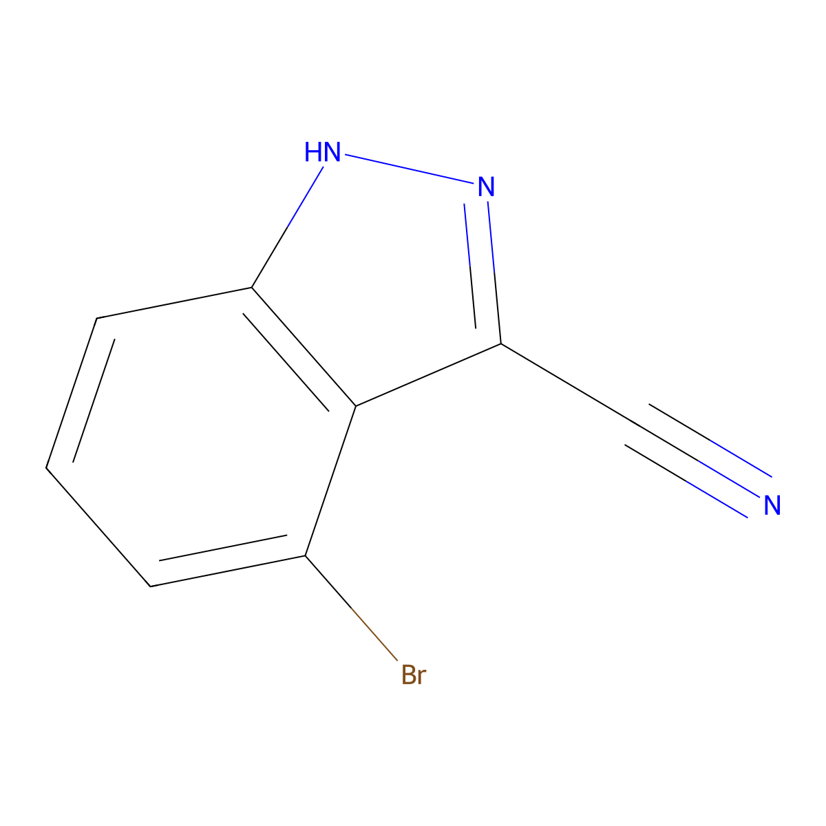4-Bromo-1H-indazole-3-carbonitrile molecular structure, CAS 1167055-55-1