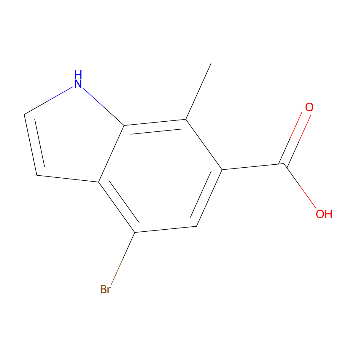 4-bromo-7-methyl-1H-indole-6-carboxylic acid molecular structure, CAS 1167055-60-8