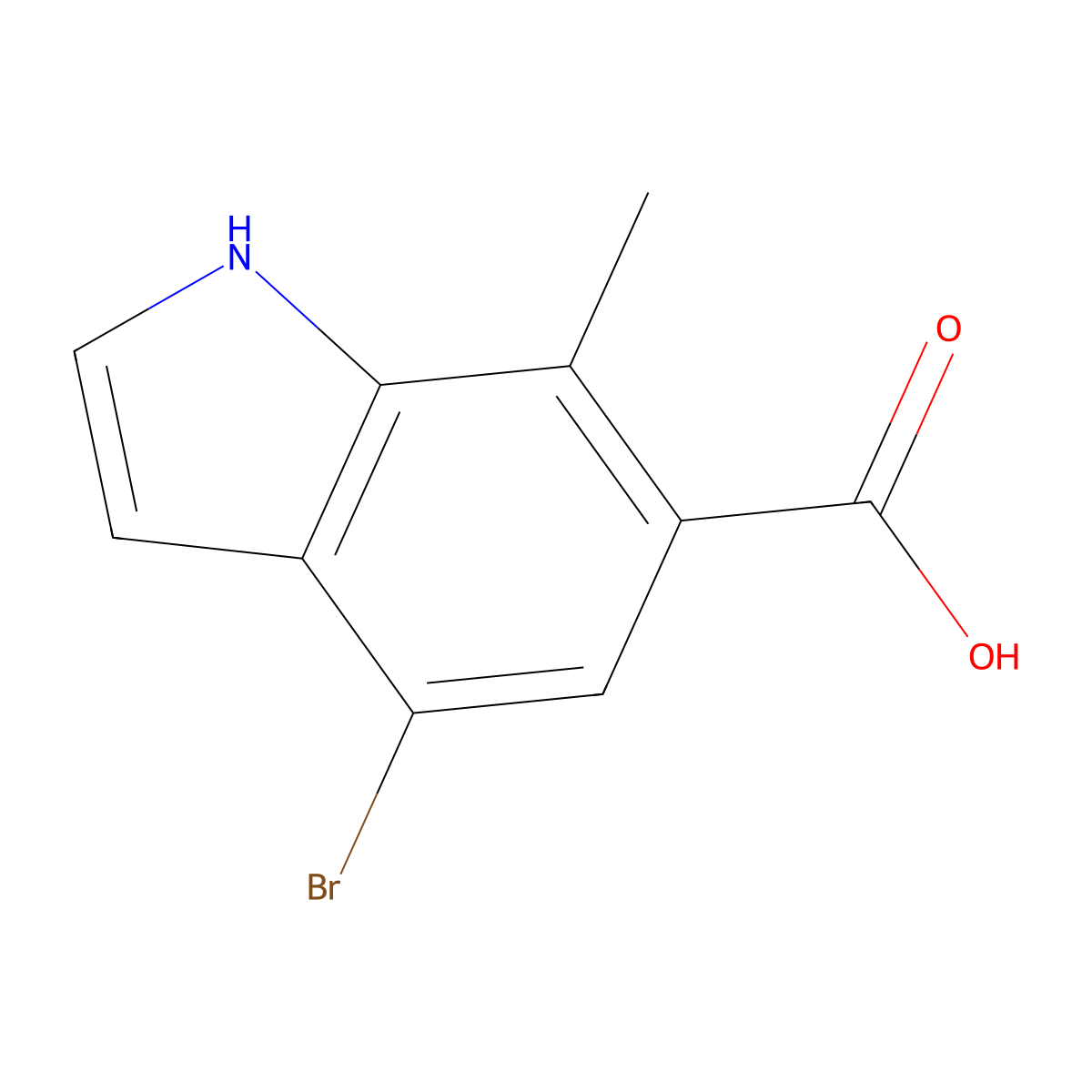 4-bromo-7-methyl-1H-indole-6-carboxylic acid molecular structure, CAS 1167055-60-8