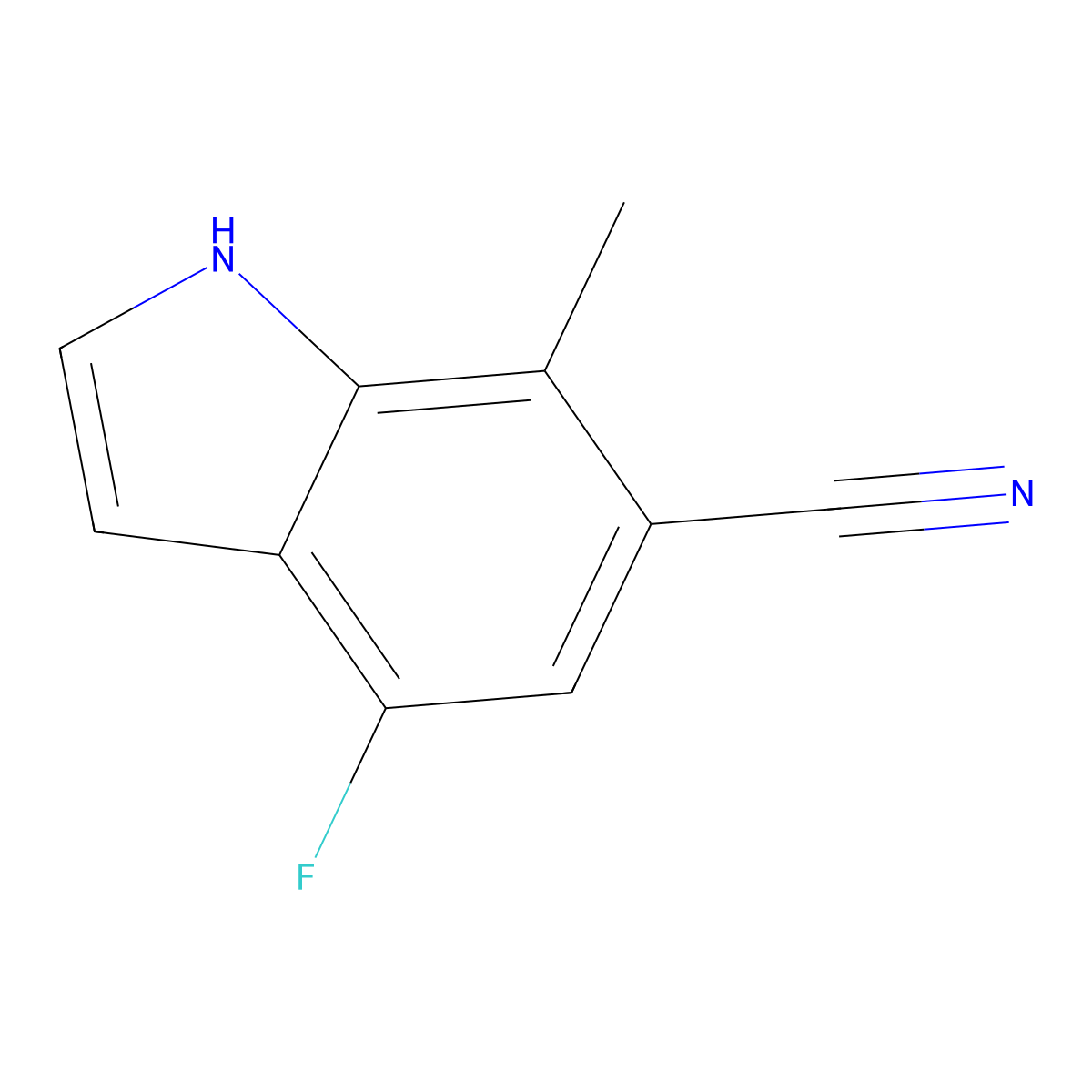 4-fluoro-7-methyl-1H-indole-6-carbonitrile molecular structure, CAS 1167055-62-0