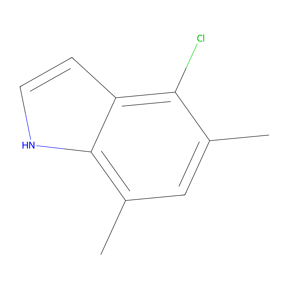 4-chloro-5,7-dimethyl-1H-indole molecular structure, CAS 1167055-63-1