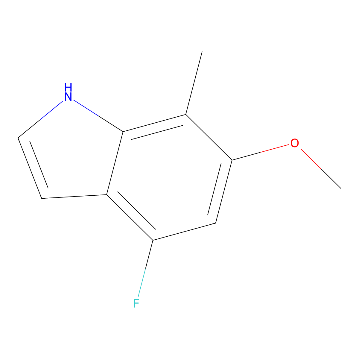 4-fluoro-6-methoxy-7-methyl-1H-indole molecular structure, CAS 1167055-64-2