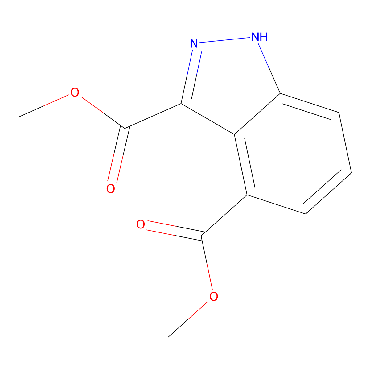 3,4-Dimethyl 1H-indazole-3,4-dicarboxylate molecular structure, CAS 1167055-66-4