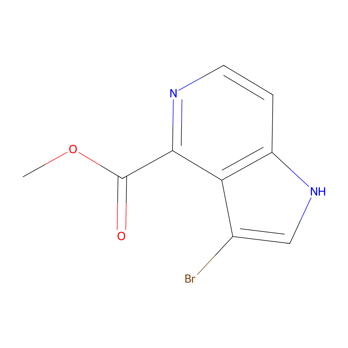 methyl 3-bromo-1H-pyrrolo[3,2-c]pyridine-4-carboxylate molecular structure, CAS 1167055-69-7