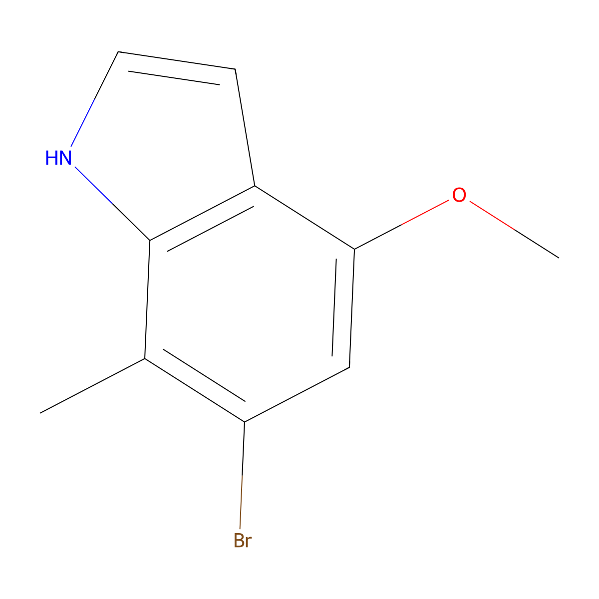 6-bromo-4-methoxy-7-methyl-1H-indole molecular structure, CAS 1167055-78-8
