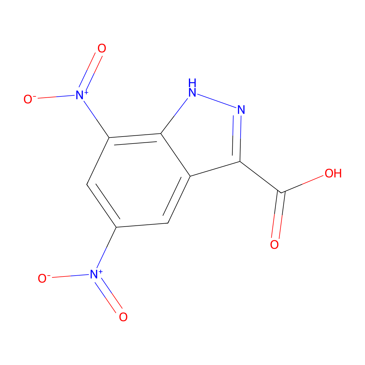 5,7-Dinitro-1H-indazole-3-carboxylic acid molecular structure, CAS 1167055-79-9