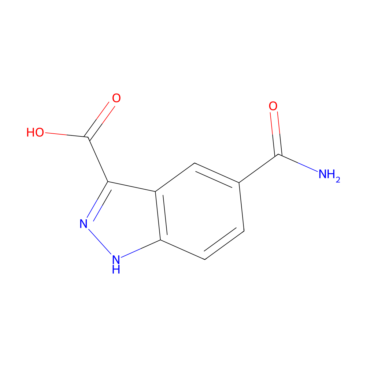 5-Carbamoyl-1H-indazole-3-carboxylic acid molecular structure, CAS 1167055-85-7