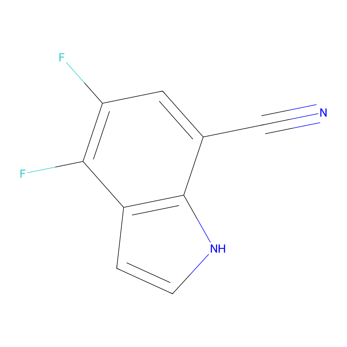 4,5-difluoro-1H-indole-7-carbonitrile molecular structure, CAS 1167055-88-0